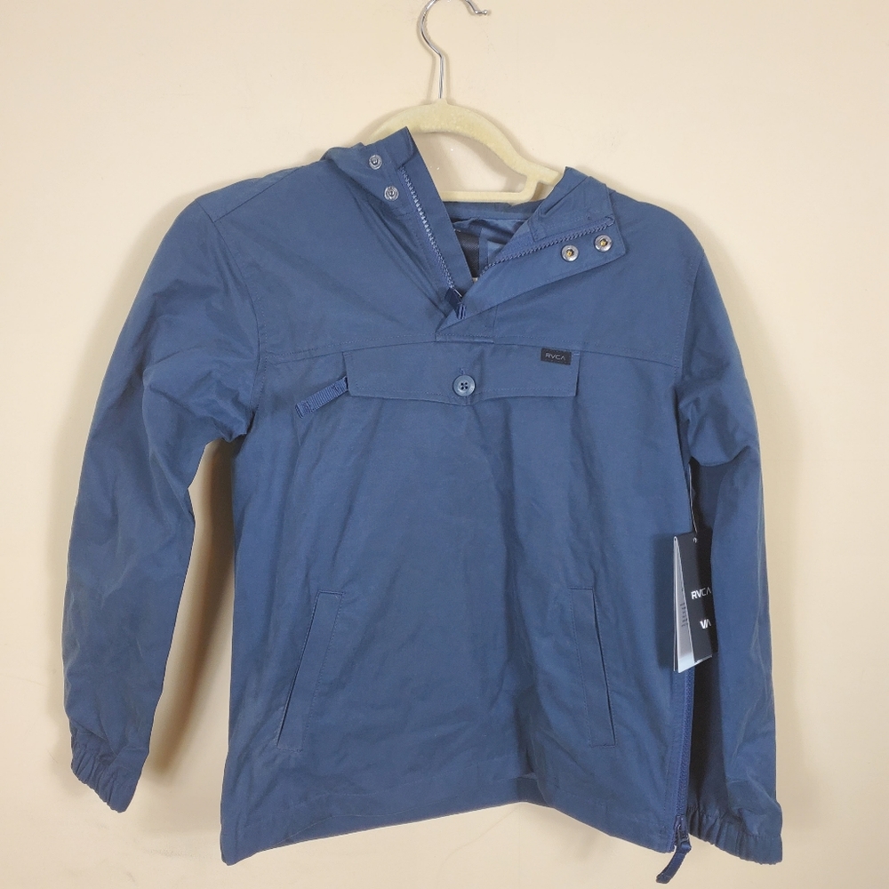 RVCA Boys Blue Hooded Pullover Jacket
